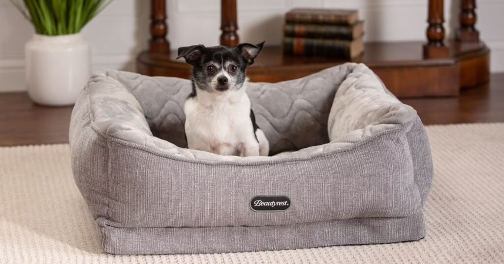 beautyrest ultra plush cuddler pet bed